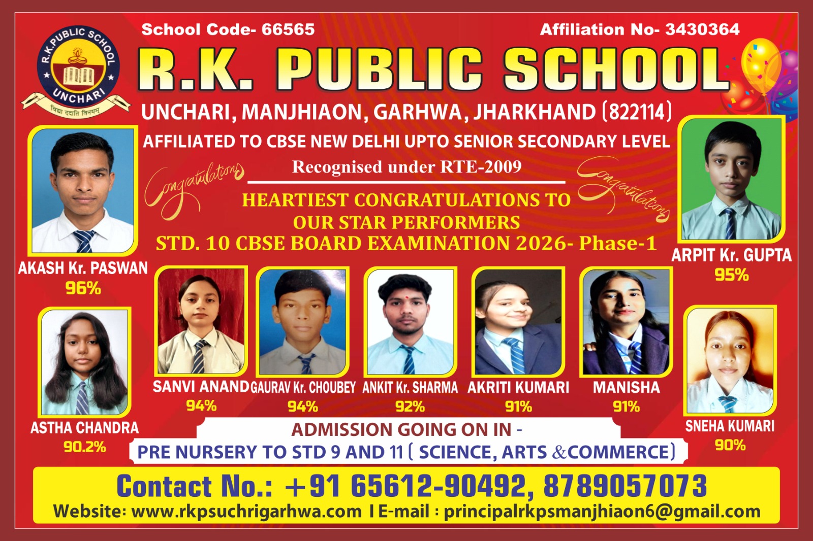 Congratulation to our Star Performers