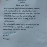 Summer Vacation 2026 Notice